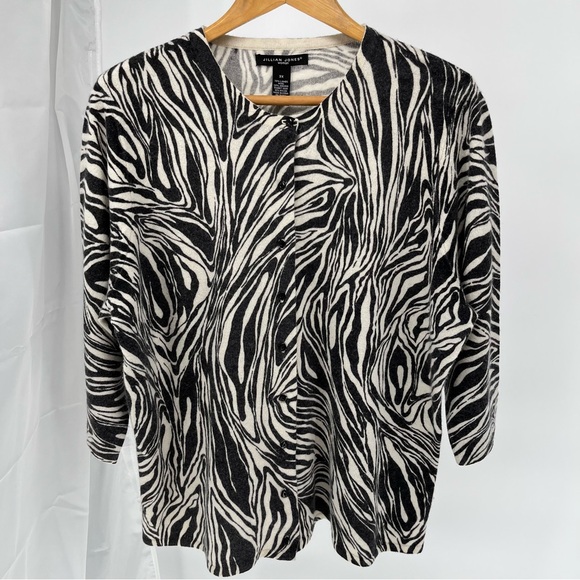 Jillian Jones Womens Lambs Wool Blend Cardigan Size 3X Animal Print - Picture 1 of 12
